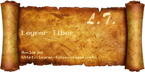Leyrer Tibor névjegykártya